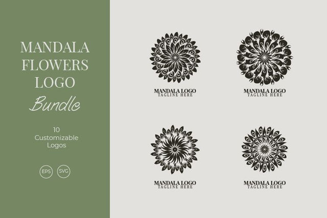 Mandala Flower logo bundle SVG Masyafi Studio 
