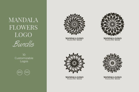 Mandala Flower logo bundle SVG Masyafi Studio 