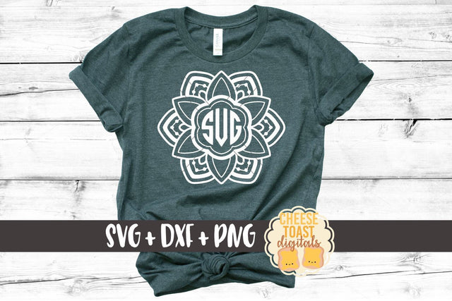 Mandala Flower Monogram Frame - Monogram SVG File SVG Cheese Toast Digitals 