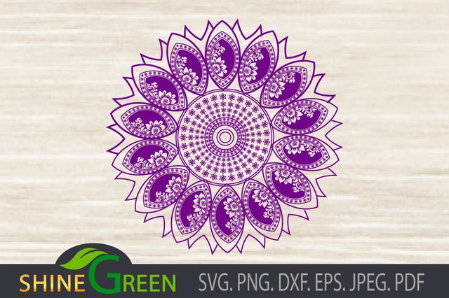Mandala Flower SVG SVG Shine Green Art 