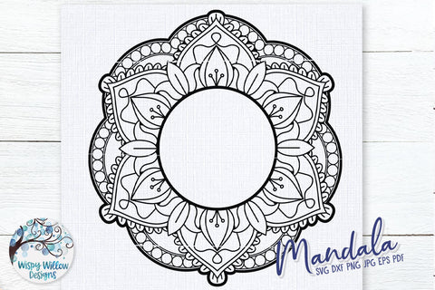Mandala for Monogram SVG SVG Wispy Willow Designs 
