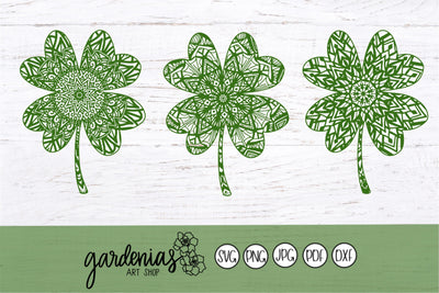 Mandala Four Leaf Clovers SVG Gardenias Art Shop 
