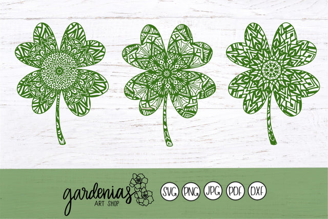 Mandala Four Leaf Clovers SVG Gardenias Art Shop 