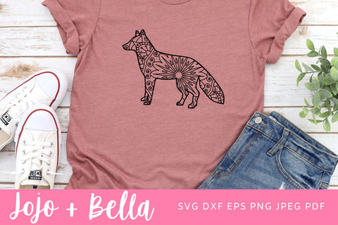 Mandala Fox SVG , Zentangle Fox Svg, Patterned Fox SVG, Mandala svg, Fox svg file, Mandala Fox Clipart, Mandala Decal, Mandala Animals Svg. SVG Jojo&Bella 