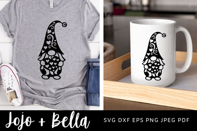 Mandala Gnome svg, Valentines Gnome svg, Valentines Day, Gnome svg, Gnomes svg, Valentines Day SVG Gnome, Valentine, Love, Heart, Cute svg SVG Jojo&Bella 