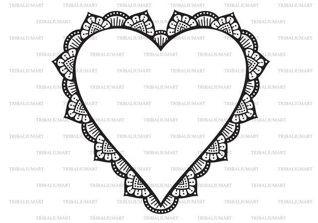 Mandala heart (Boho design) SVG TribaliumArtSF 