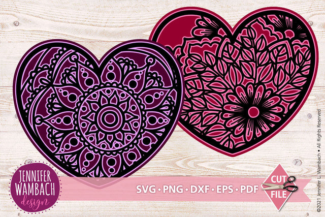 Mandala Hearts Set #2 SVG Jennifer Wambach Design 