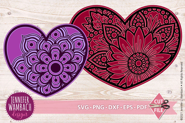 Mandala Hearts Set #3 SVG Jennifer Wambach Design 