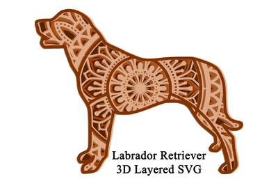 Mandala Labrador Retriever Dog Layered Mandala SVG Digital Honeybee 