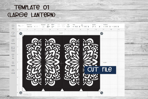 Mandala Lantern SVG, 3d SVG Candle Holder, 3 Size Template. 3D Paper Elinorka 