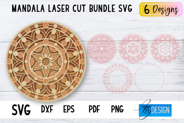 Mandala Laser Cut SVG | Mandala SVG Design | CNC files SVG Fly Design 