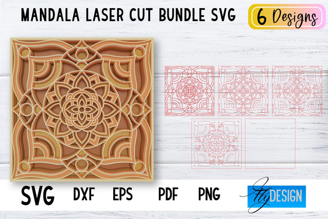 Mandala Laser Cut SVG | Mandala SVG Design | CNC files SVG Fly Design 