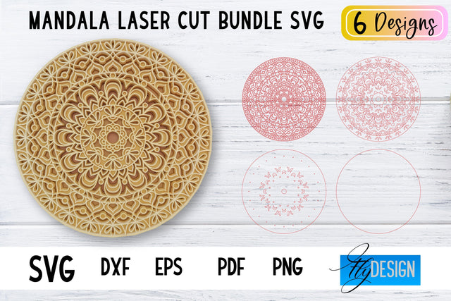 Mandala Laser Cut SVG | Mandala SVG Design | CNC files SVG Fly Design 