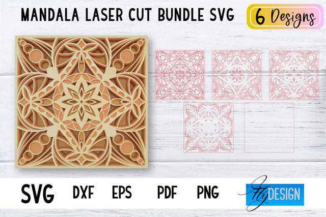 Mandala Laser Cut SVG | Mandala SVG Design | CNC files SVG Fly Design 