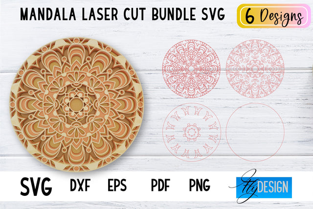 Mandala Laser Cut SVG | Mandala SVG Design | CNC files SVG Fly Design 