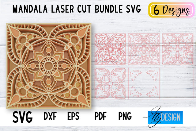 Mandala Laser Cut SVG | Mandala SVG Design | CNC files SVG Fly Design 