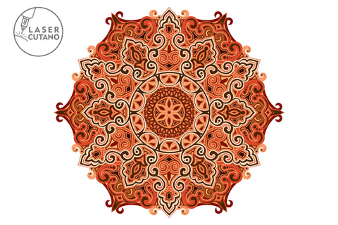 MANDALA Laser Engraved Art Laser Cut Wood, Paper Cut Design SVG LaserCutano 
