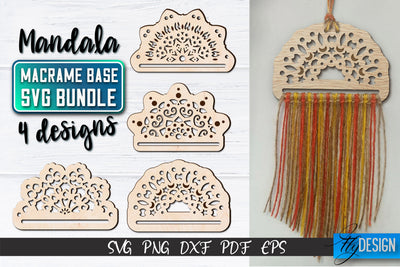 Mandala Macrame base SVG | Macrame Laser Cut SVG | CNC files SVG Fly Design 