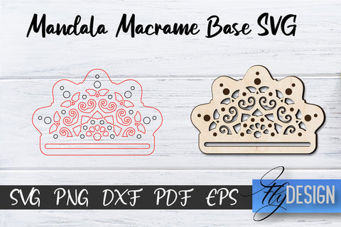 Mandala Macrame base SVG | Macrame Laser Cut SVG | CNC files SVG Fly Design 