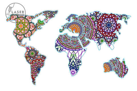 MANDALA MAP Multilayer Laser Cut Files, Mandala, Round SVG, 3D Designs SVG LaserCutano 