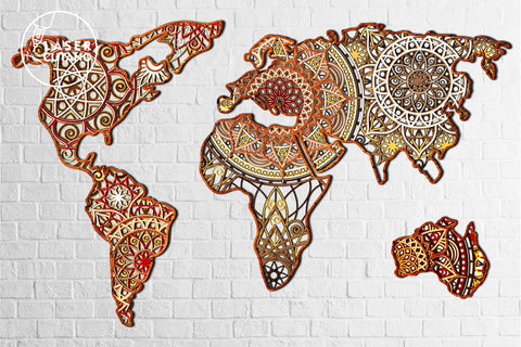 MANDALA MAP Multilayer Laser Cut Files, Mandala, Round SVG, 3D Designs SVG LaserCutano 