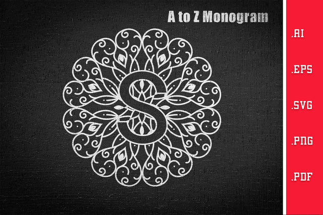 Mandala Monogram A to Z SVG SVG Slim Studio 