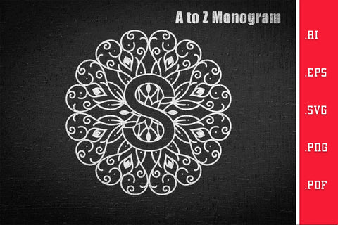 Mandala Monogram A to Z SVG SVG Slim Studio 