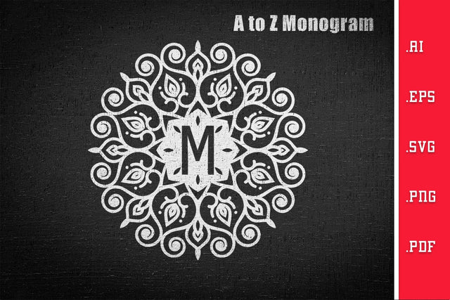 Mandala Monogram A to Z SVG SVG Slim Studio 
