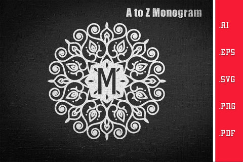 Mandala Monogram A to Z SVG SVG Slim Studio 