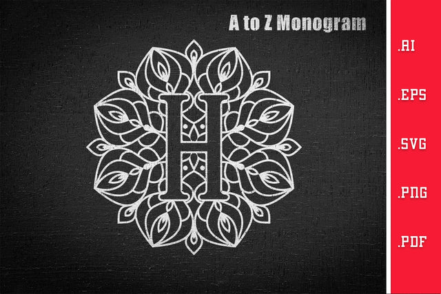Mandala Monogram A to Z SVG SVG Slim Studio 