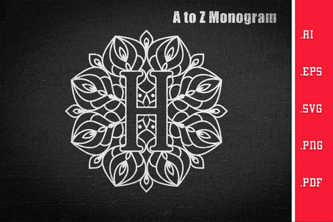 Mandala Monogram A to Z SVG SVG Slim Studio 