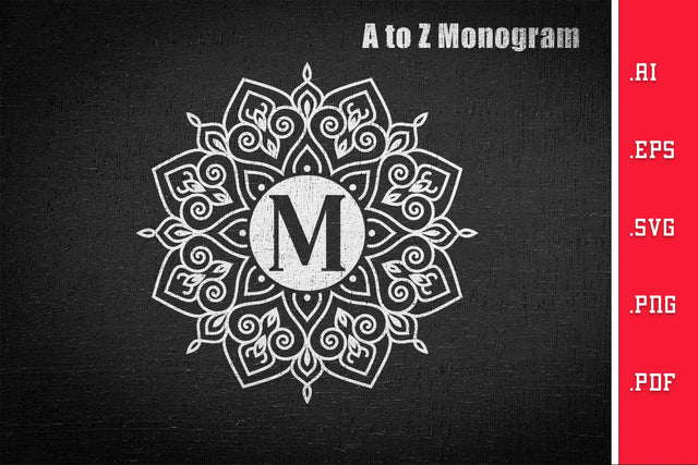 Mandala Monogram A to Z SVG SVG Slim Studio 