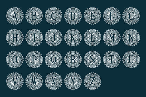 Mandala Monogram A - Z SVG SVG Slim Studio 