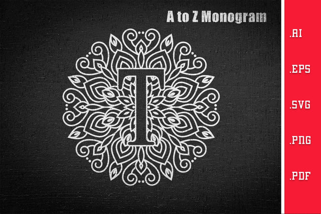 Mandala Monogram A - Z SVG SVG Slim Studio 