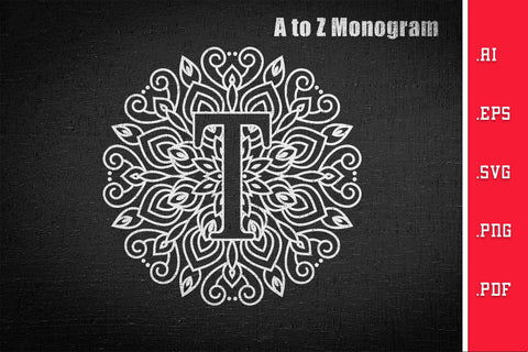 Mandala Monogram A - Z SVG SVG Slim Studio 