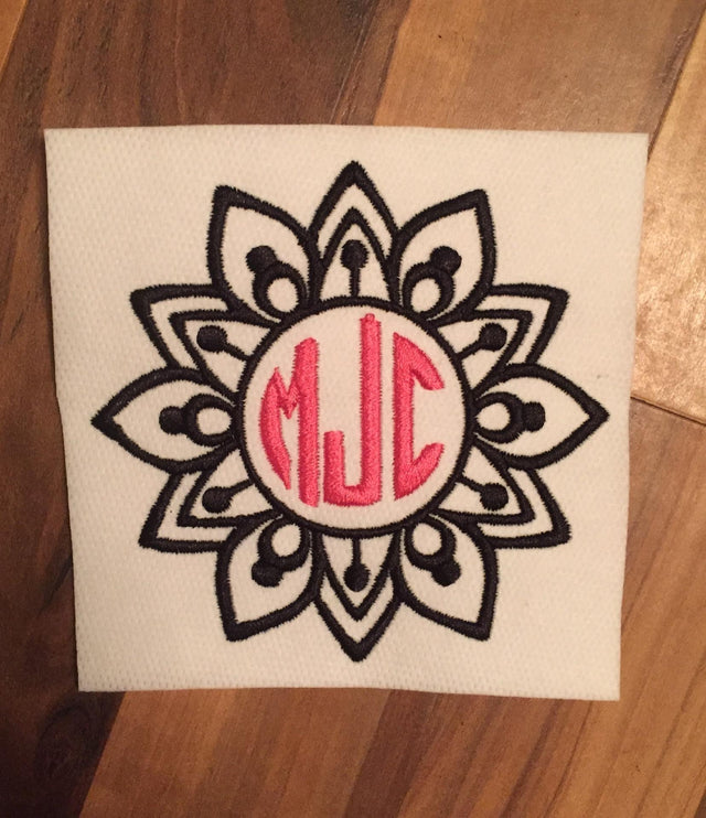 Mandala Monogram Embroidery Frame 1 Embroidery/Applique MissMarysEmbroidery 