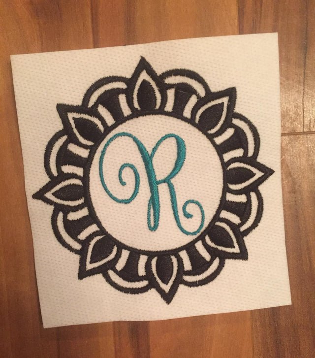Mandala Monogram Embroidery Frame 3 Embroidery/Applique MissMarysEmbroidery 