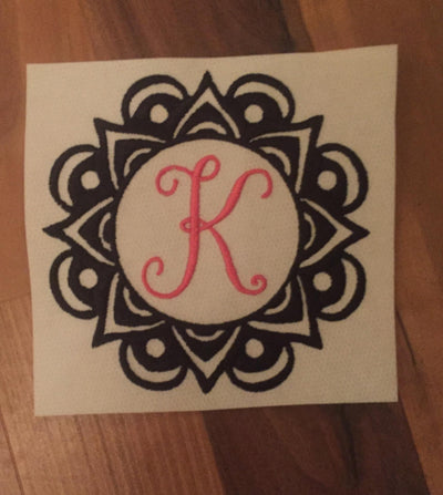Mandala Monogram Embroidery Frame 4 Embroidery/Applique MissMarysEmbroidery 