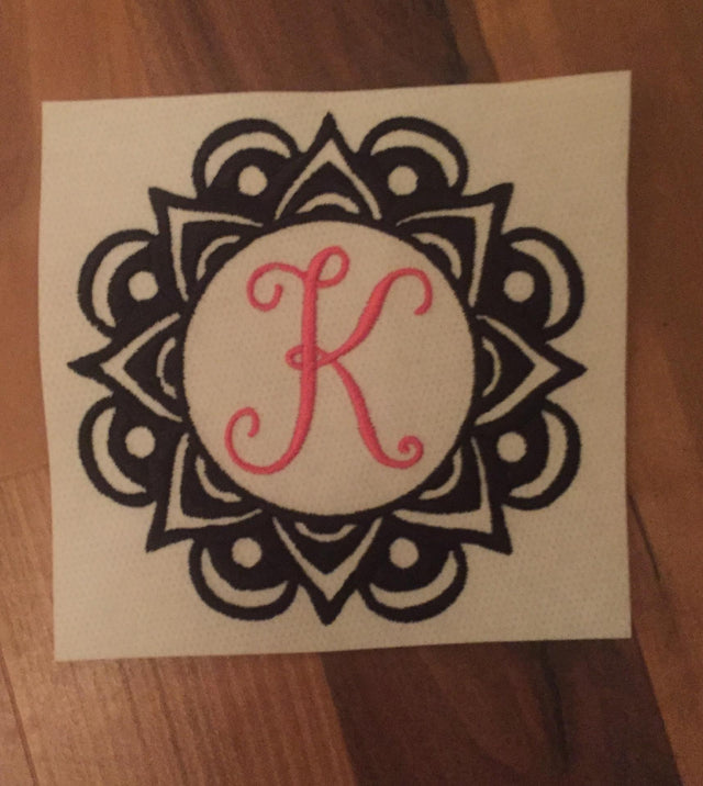 Mandala Monogram Embroidery Frame 4 Embroidery/Applique MissMarysEmbroidery 