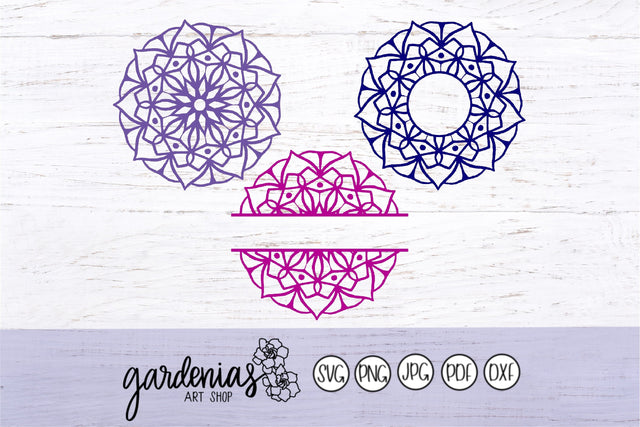 Mandala Monogram Frames SVG Gardenias Art Shop 