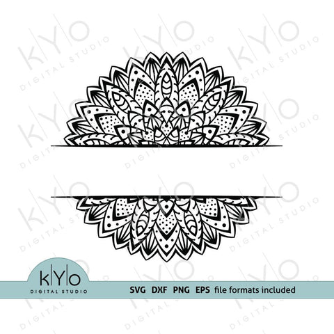 Mandala Monogram frames svg png dxf files bundle SVG kYo Digital Studio 