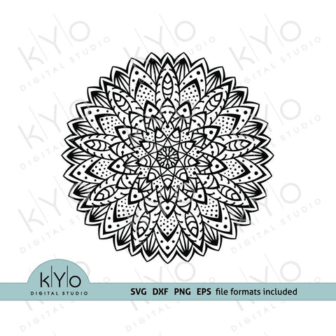 Mandala Monogram frames svg png dxf files bundle SVG kYo Digital Studio 