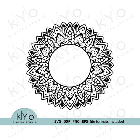 Mandala Monogram frames svg png dxf files bundle SVG kYo Digital Studio 