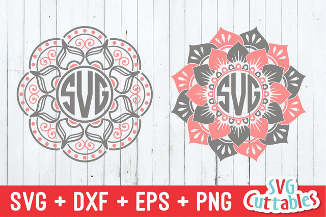 Mandala monogram frames SVG Svg Cuttables 