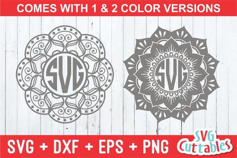 Mandala monogram frames SVG Svg Cuttables 