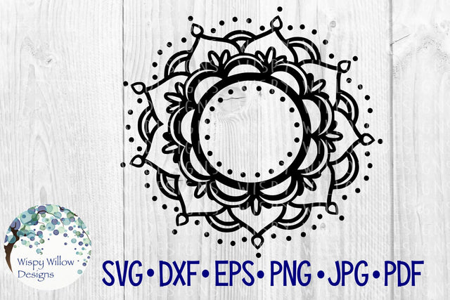 Mandala Monogram Name Frame SVG Wispy Willow Designs 