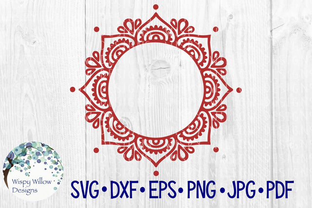 Mandala Monogram Name Frame SVG Wispy Willow Designs 