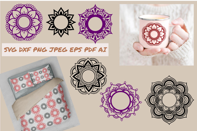 Mandala Monogram Svg Dxf Png Jpg Eps Ai Pdf Monogram SVG TheCrafterDepot 