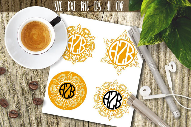 Mandala Monogram SVG, Mandala frames SVG VectorSVGdesign 