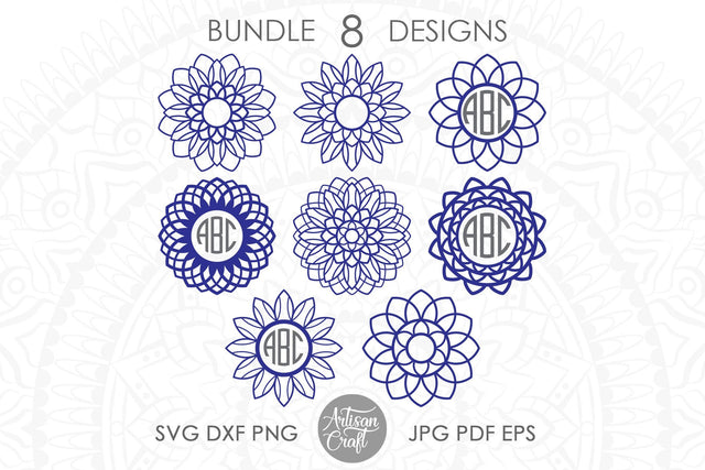 Mandala monogram SVG, mandala monogram frame SVG Artisan Craft SVG 